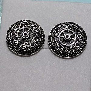 Sterling Silver & Marcasite Round post earrings